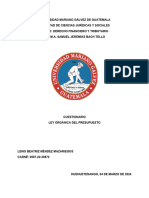 Cuestionario Ley Organica Del Presupuesto Lenis Mendez