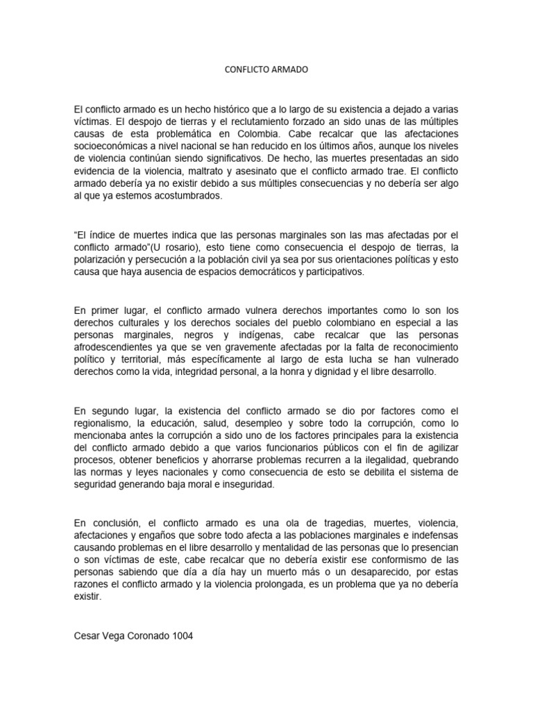 Impacto del Conflicto Armado en Colombia | PDF | Violencia | Colombia