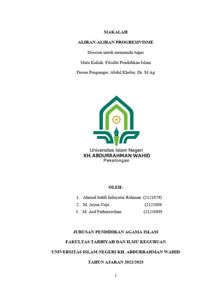 Progresivisme dalam Filsafat Pendidikan | PDF