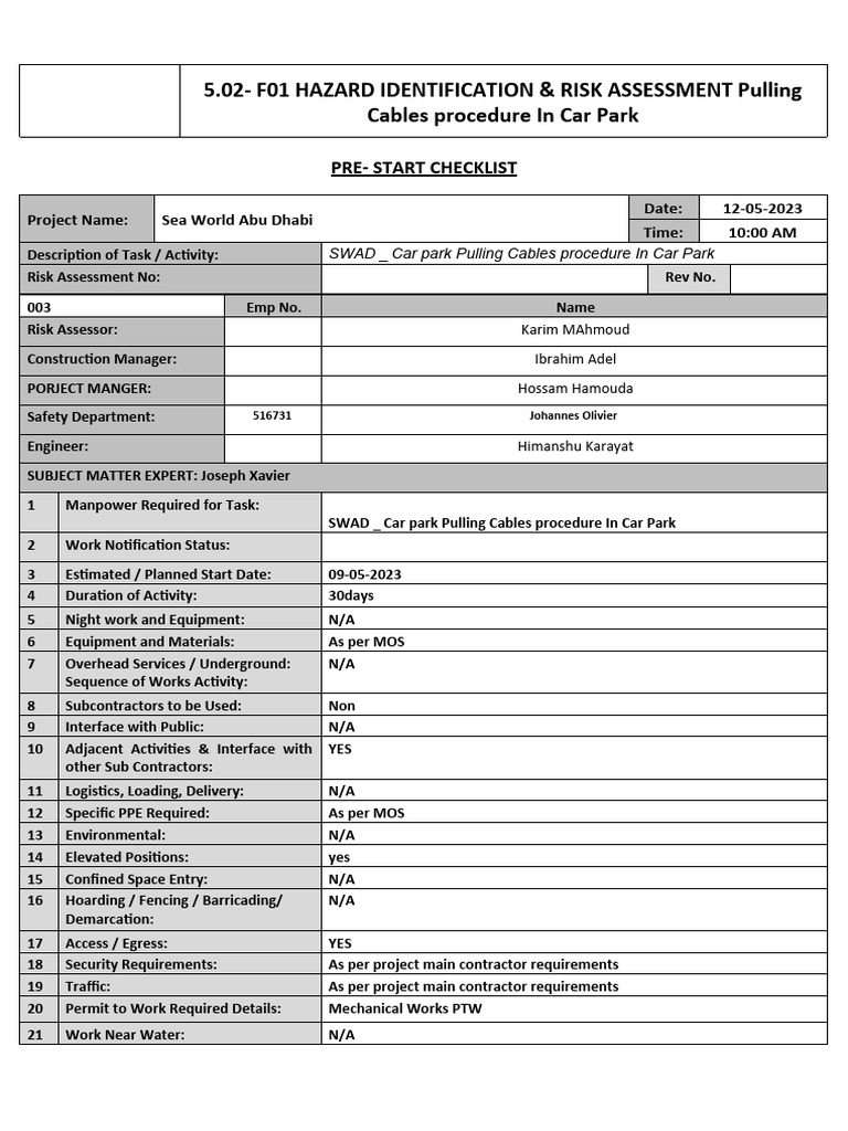 RA Carpark DCAC Cables Pulling Procedure in Car Park Seaworld