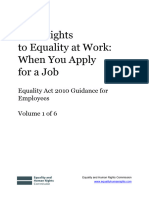 Your Rights To Equality at Work - Applying For A Job