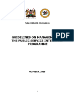 Guidelines On Management of Public Service Internship Programme - October 2019