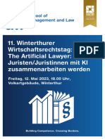 Winterthurer Wirtschaftsrechtstag: The Artificial Lawyer: Wie Wir Juristen/Juristinnen Mit KI Zusammenarbeiten Werden