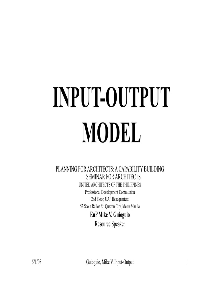 Input-Output Model | PDF | Input–Output Model | Economics