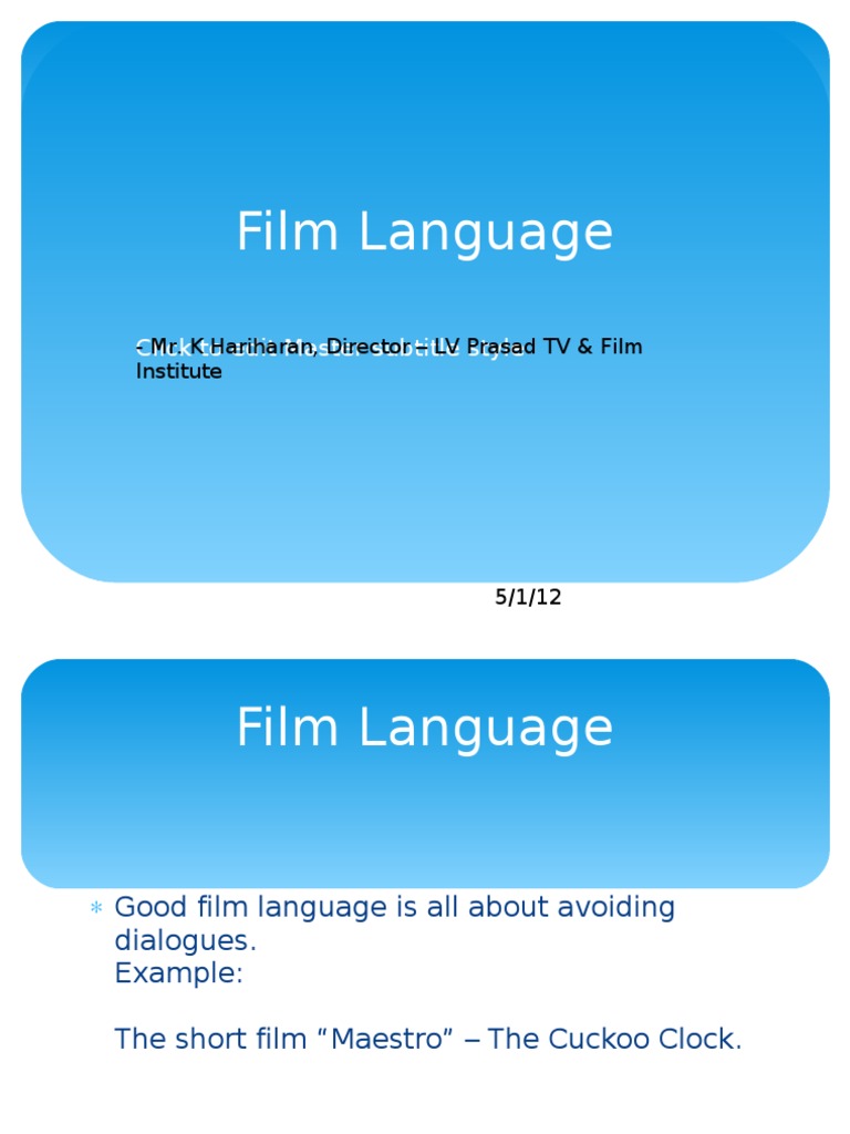 Film Language: Click To Edit Master Subtitle Style | PDF