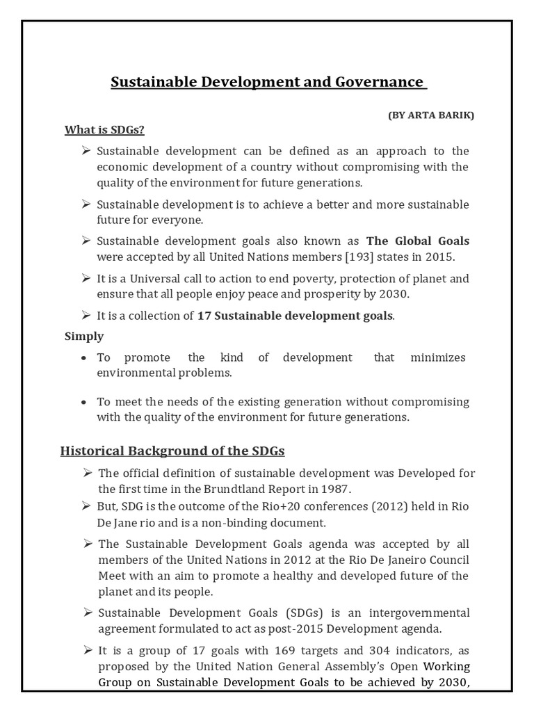 Overview of Sustainable Development Goals | PDF | Sustainability ...