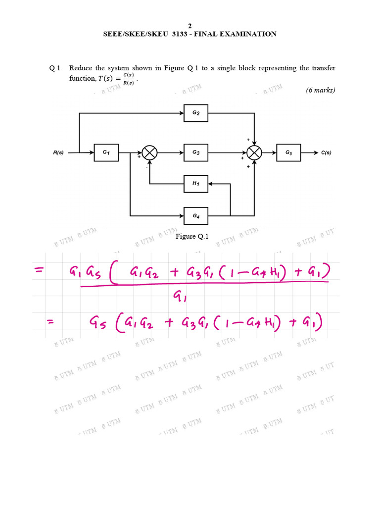 Control Systems Final Exam Questions | PDF | Electrical Engineering ...