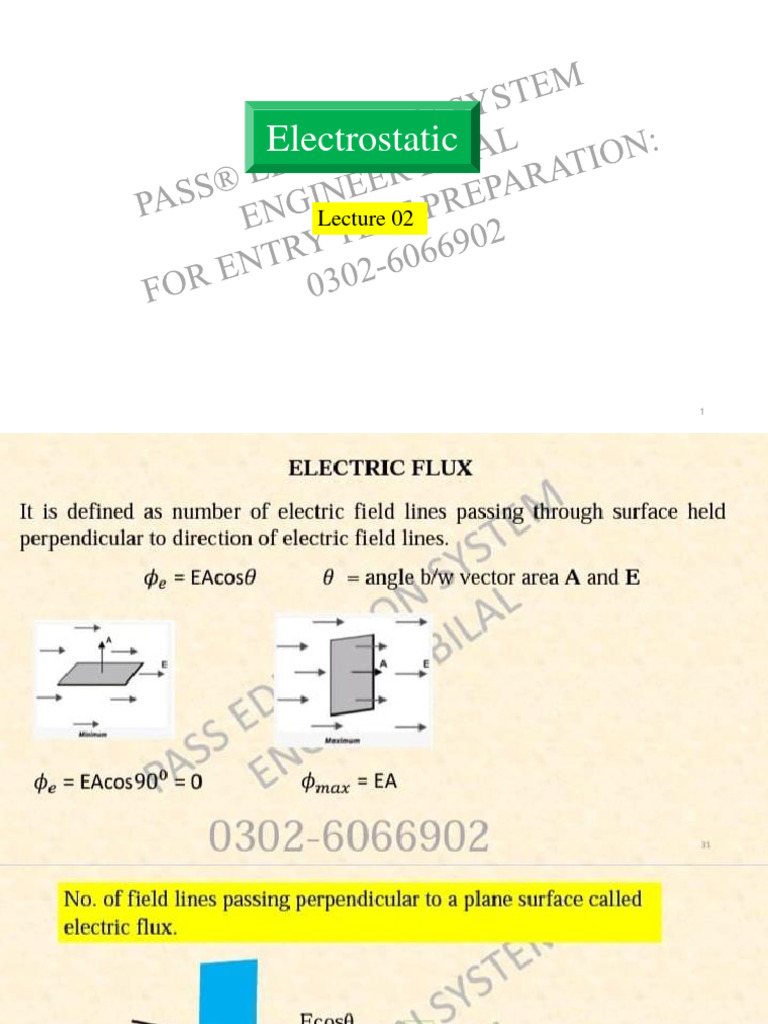 Lecture 08 Electrostatic Part 2 Analytical Gemoetry Series Part 2