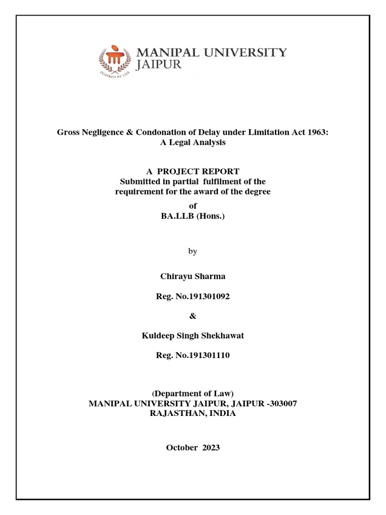 Project Limitation Chirayu and Kuldeep | PDF | Lawsuit | Negligence