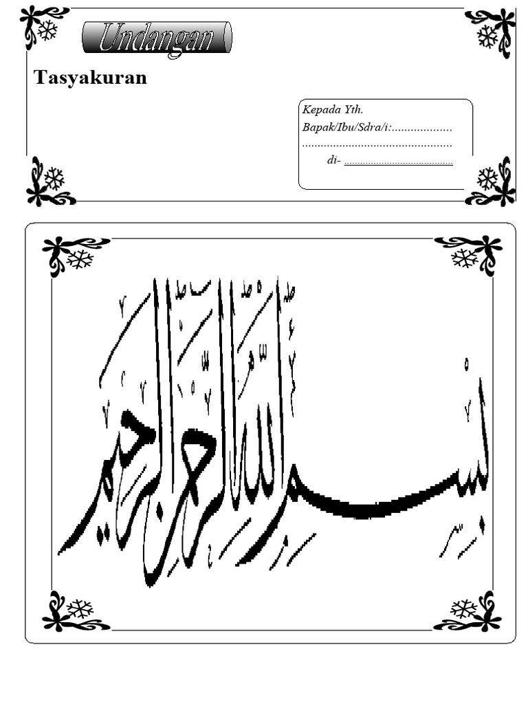Undangan Tasyakuran rumah | PDF
