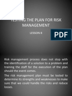 51428-Lesson 8. Testing The Plan For Risk Management