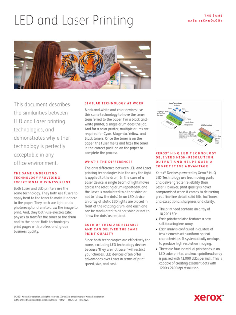Xerox Laser Vs LED Technology | PDF | Optics | Printing