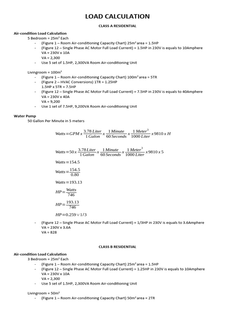 Detailed Load Calculation | PDF | Gallon | Air Conditioning