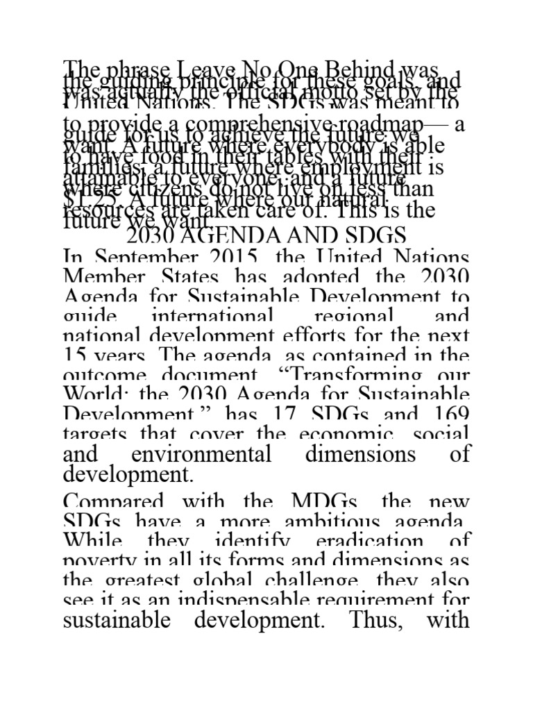 17 Sustainable Development Goals Overview | PDF