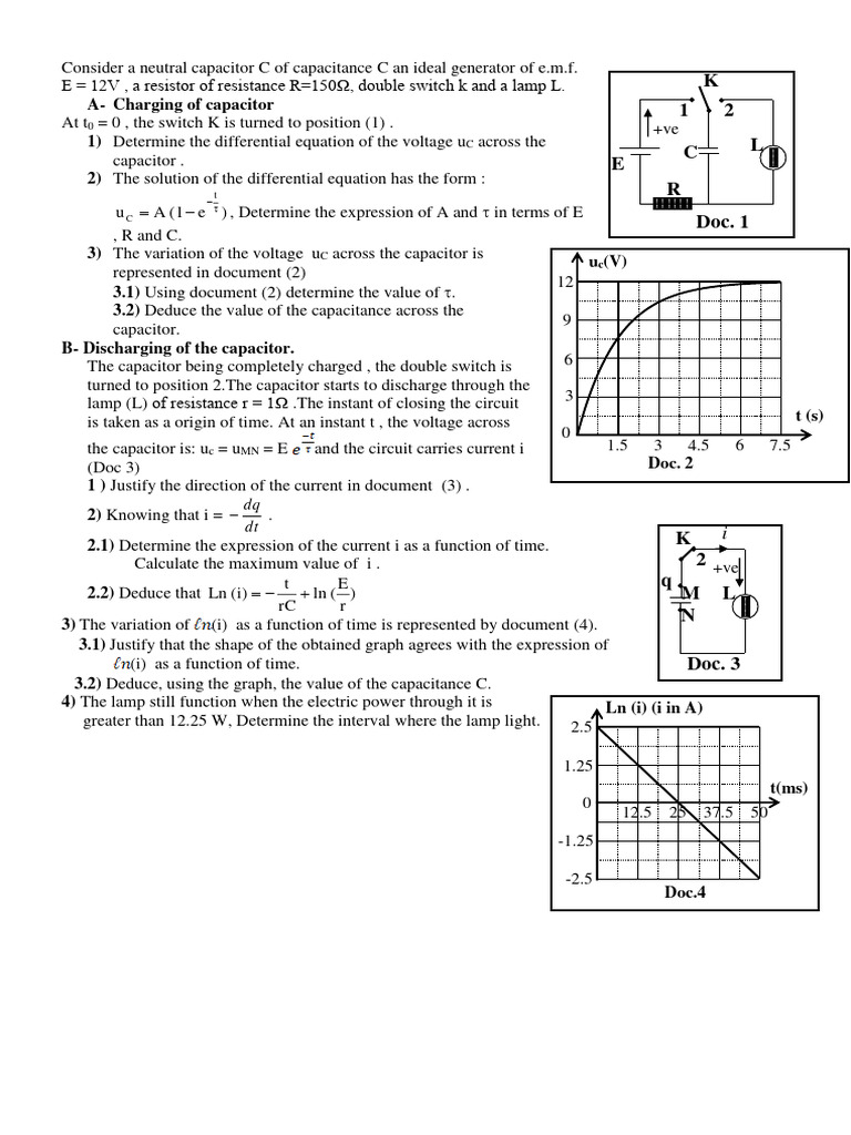 Capacitor Charging and Discharging Analysis | PDF | Capacitor ...