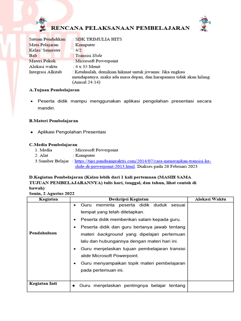 RPP (File Kosong) f4 | PDF | Seni | Komputer