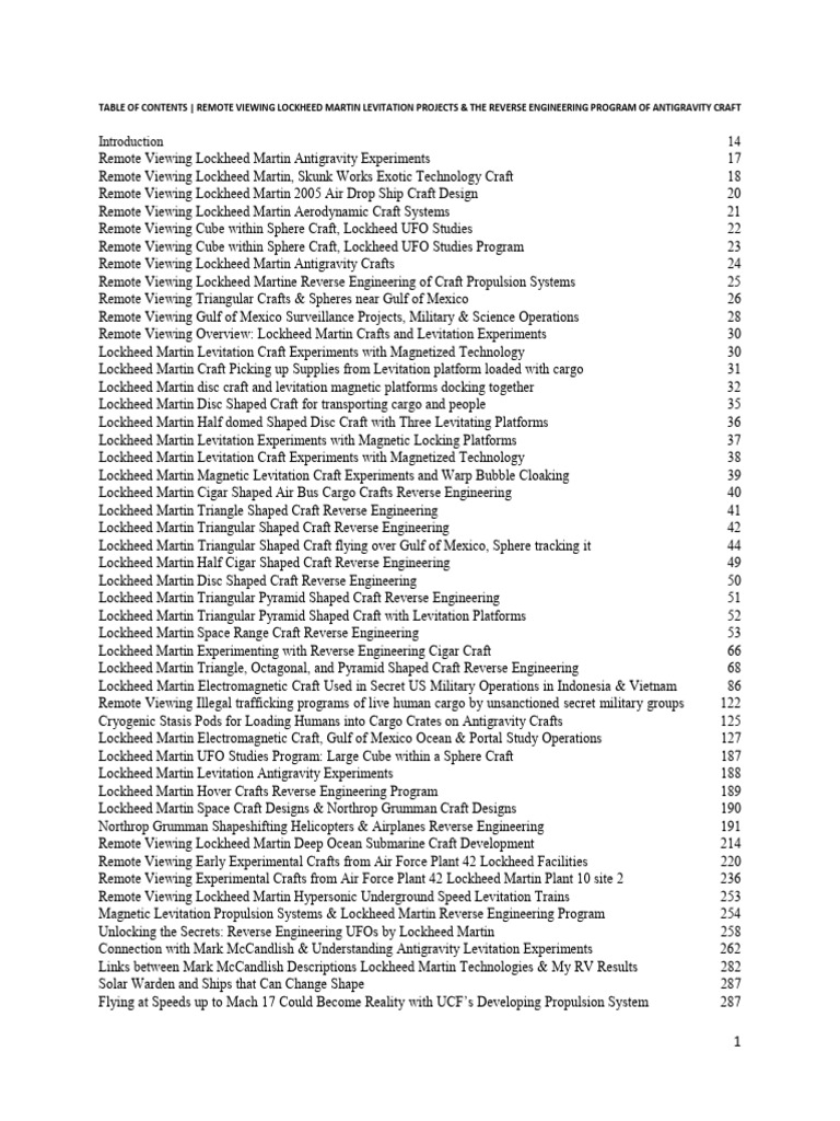 Lockheed Martin Antigravity Projects | PDF | Unidentified Flying Object ...