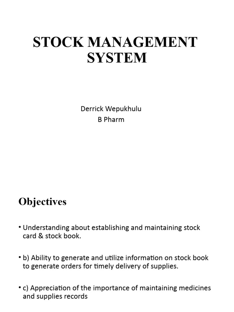 Stock Management Pdf Inventory