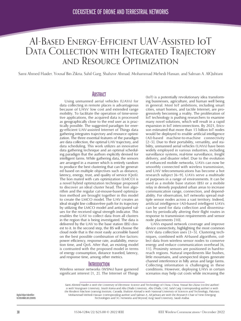 UAV-Assisted IoT Data Collection Optimization | PDF | Internet Of ...