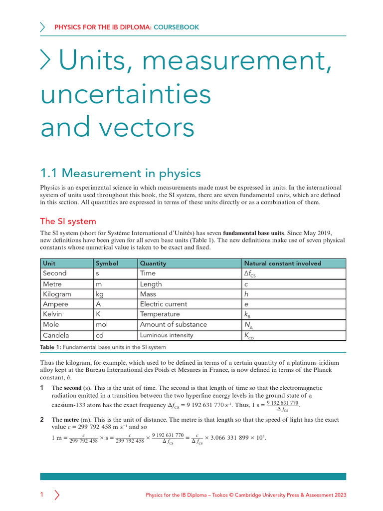IB Physics: Units & Measurements | PDF | International System Of Units ...