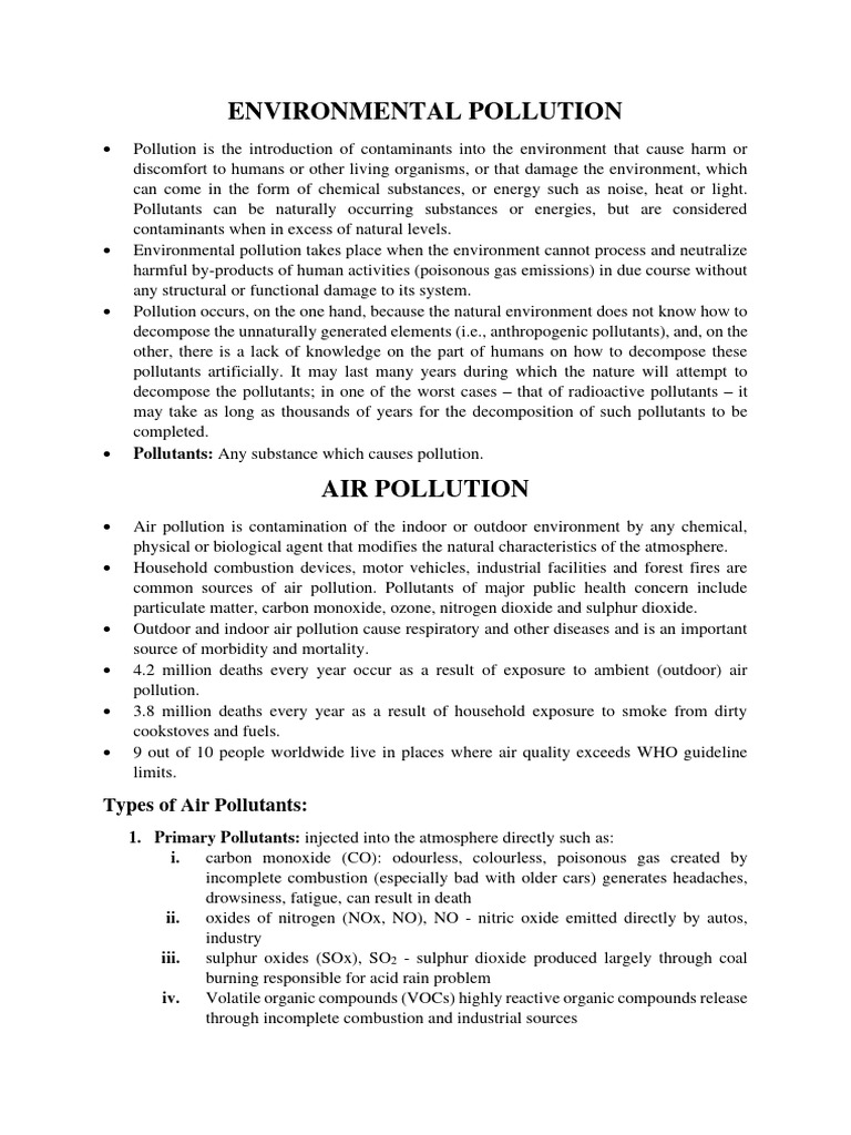Evs 4 Pdf Nitrogen Dioxide Particulates