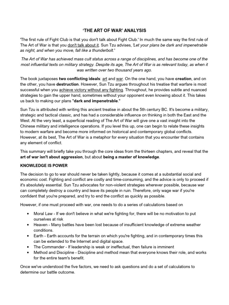 The Art Of War Pdf The Art Of War Sun Tzu