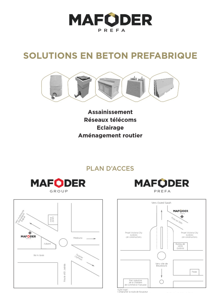 Solutions de béton préfabriqué au Maroc | PDF | Béton | Assainissement