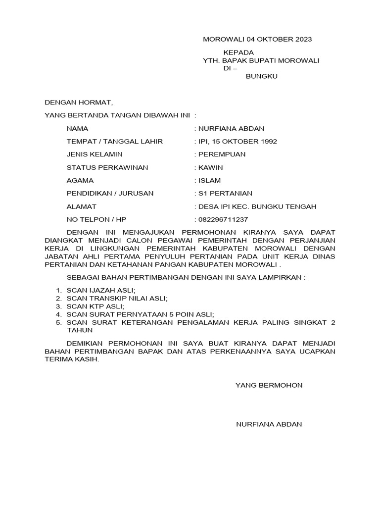 Surat Pernyataan P3k Pdf