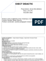 PROIECT DIDACTIC Geografie Clasa A 4 A