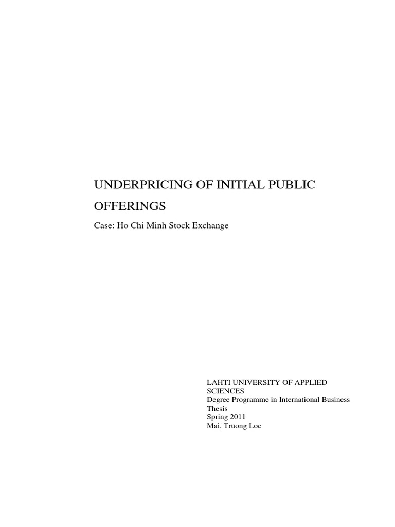 IPO Underpricing in Vietnam's HOSE | PDF | Initial Public Offering | Stocks