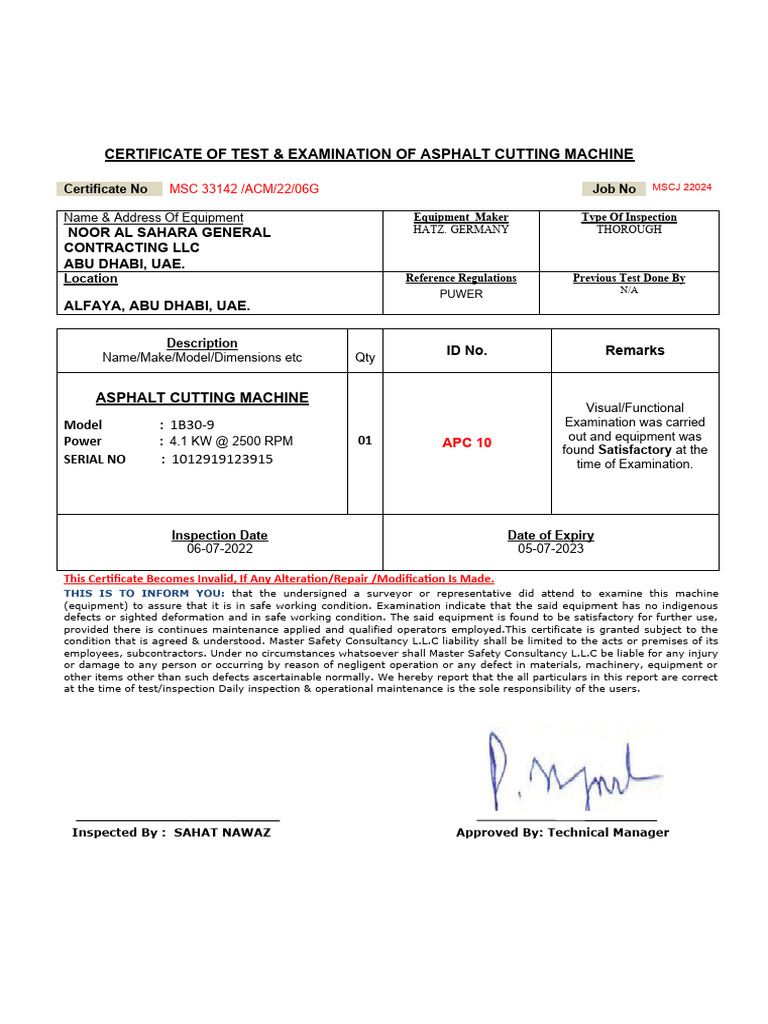 ASPHLAT CUTTING MACHINE | PDF | Private Law