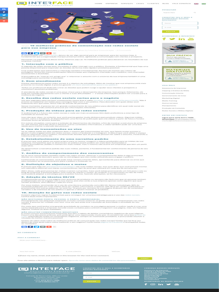 10 Melhores Práticas De Comunicação Nas Redes Sociais Para Sua Empresa