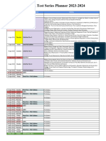 Mock Test Series Planner