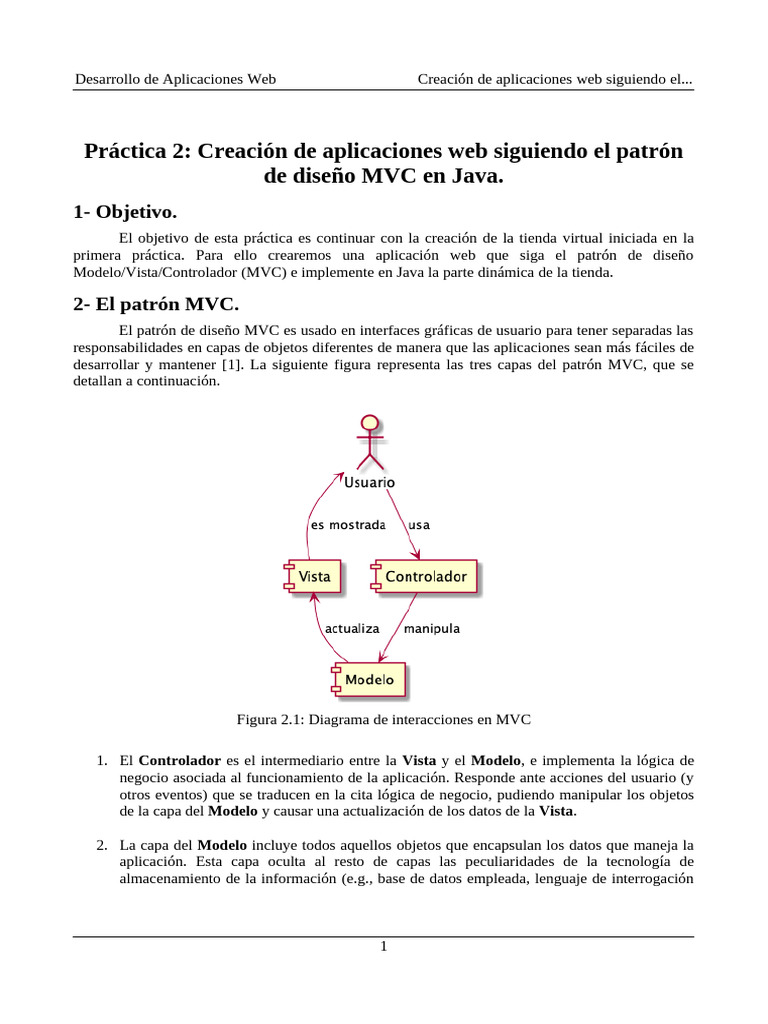 Implementación de MVC en Java Web | PDF | Modelo – Vista – Controlador ...
