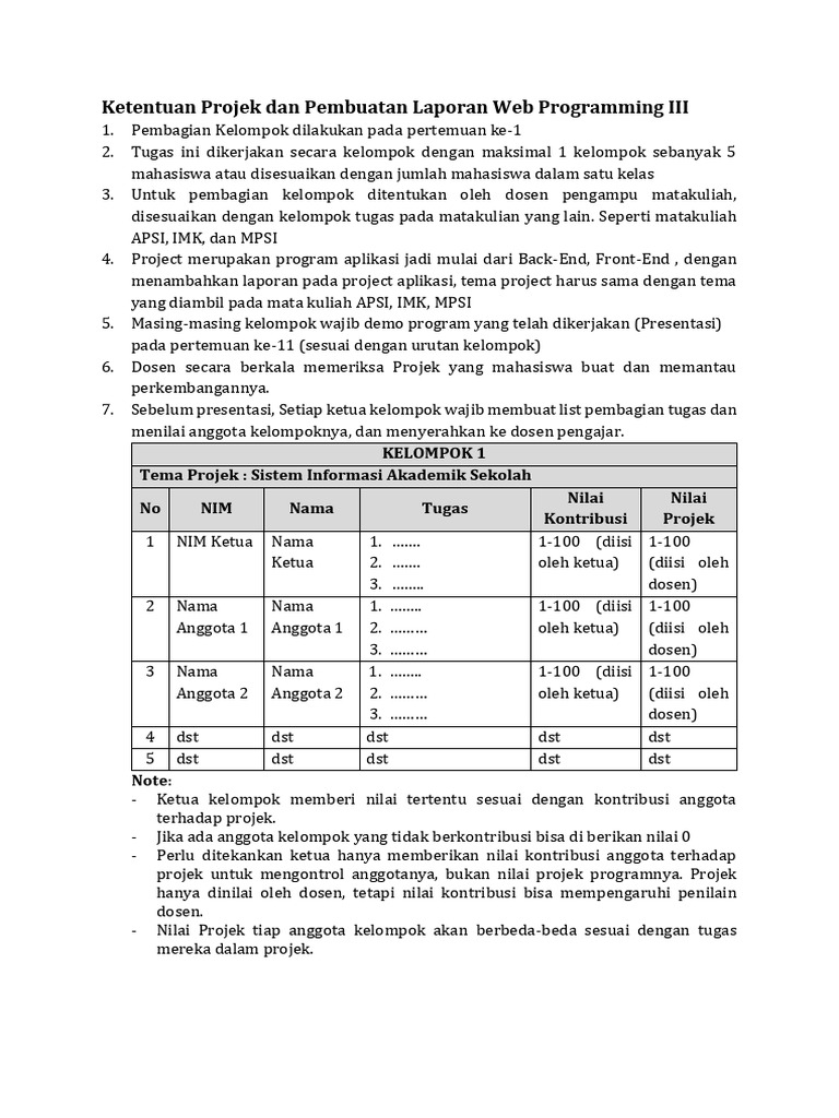 Ketentuan Laporan Web Programming III | PDF