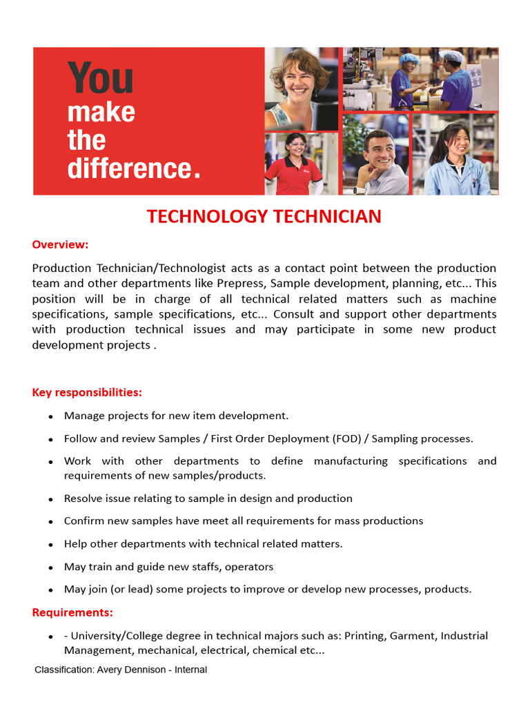 Production Technician Role | PDF | Career & Growth | Business