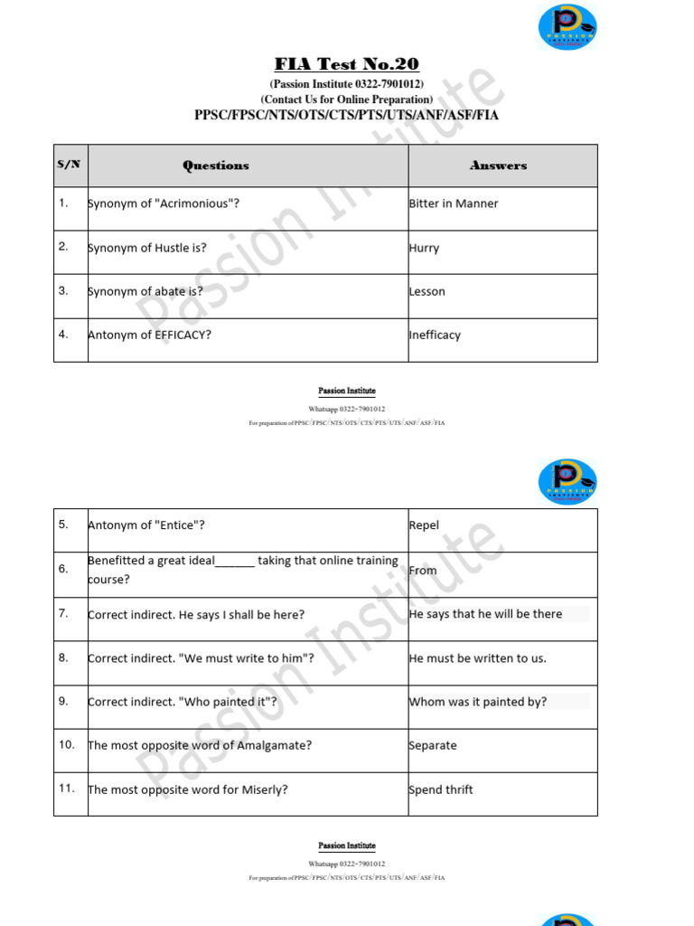20th test | PDF
