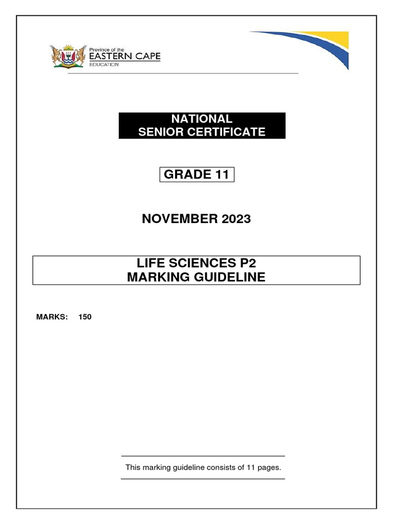Life sciences p2 gr11 memo nov 2023 english pdf flowers fungus
