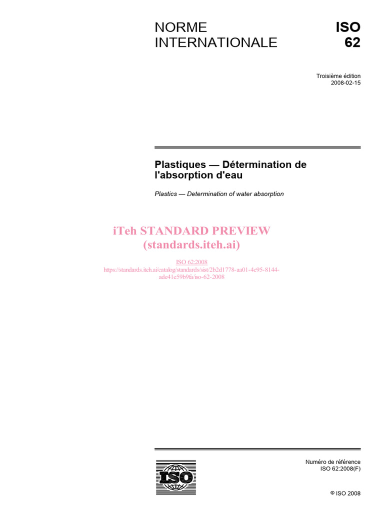 Iso 62 2008 | PDF | Organisation internationale de normalisation ...