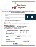 Holiday Hope Drive Donor Sign-Up Form 2011