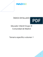 Ã Ndice Detallado - Educador Infantil Grupo III de La Comunidad de Madrid. Temario Especã Fico Volumen 1