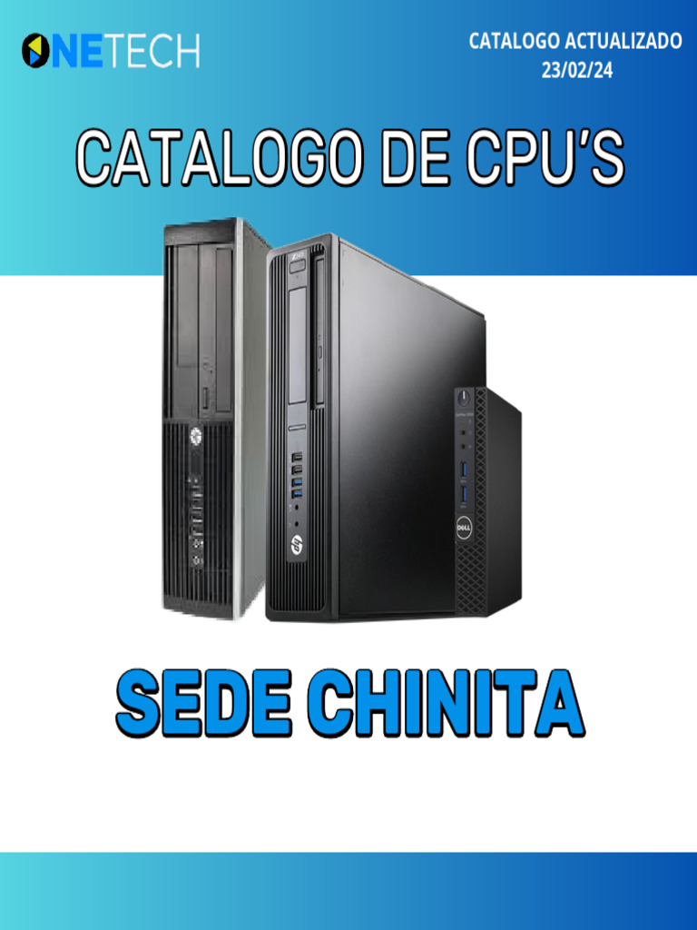 Catalogo de Cpu Onetech 23-02-24 | PDF | Memoria de acceso aleatorio ...