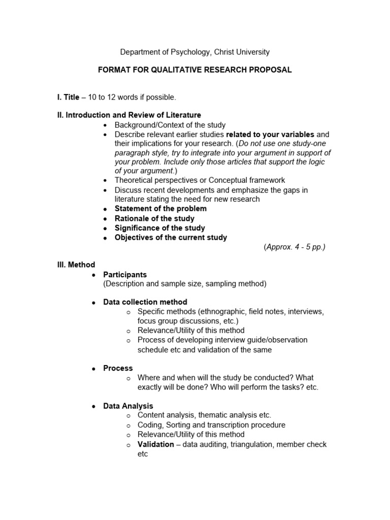 Qualitative Research Proposal Format Guide | PDF | Computers