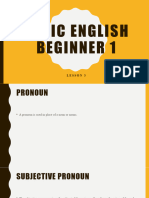 BASIC ENGLISH BEGINNER 1 Lesson 4 Pronoun