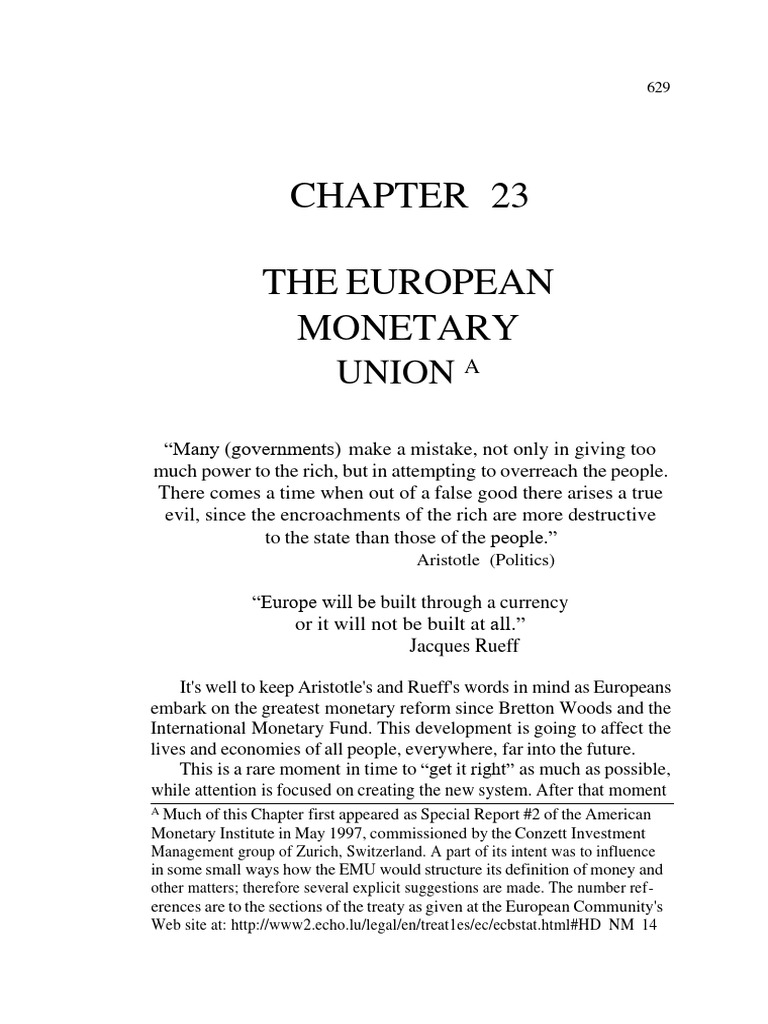 European Monetary Union Overview | PDF | European Central Bank | Euro