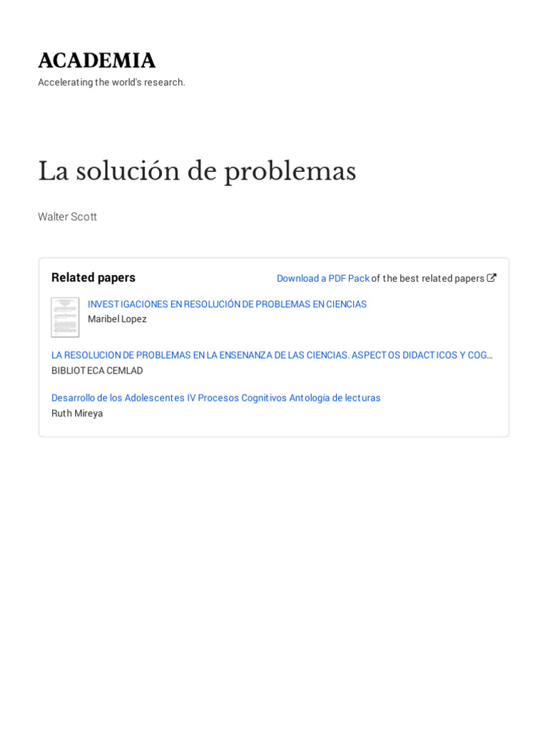 Aprender a Resolver Problemas | PDF | Plan de estudios | Pensamiento