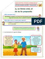 Comunicaci+on - Comparte en Forma Oral Tu Propuesta