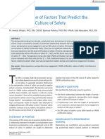 An Examination of Factors That Predict The Perioperative Culture of Safety