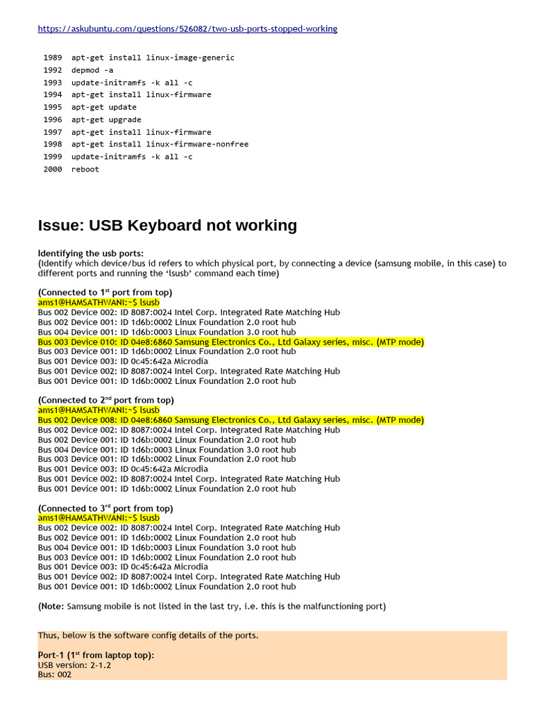 USB Ports Not Working on Ubuntu | PDF | Usb | Booting