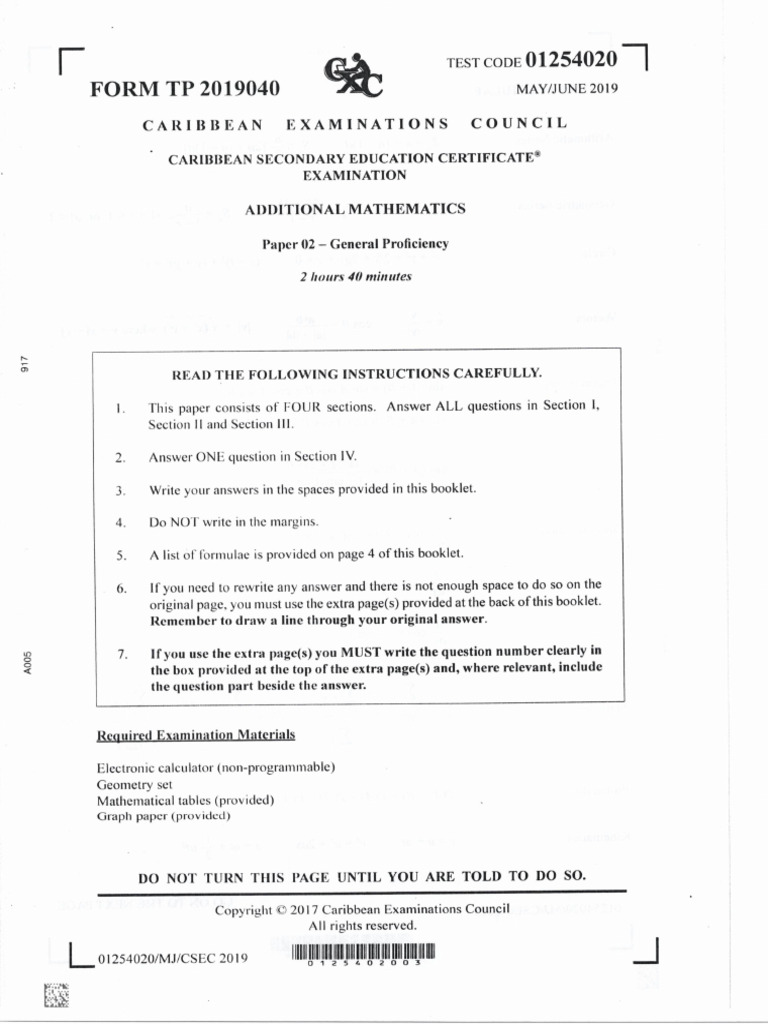 2019 p2 Add Maths | PDF